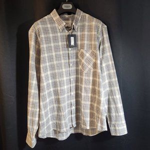 Billy Reid Mens Linen Blend Dress Button Down Shirt Large